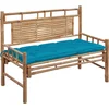 Image de vidaXL - Tuinbank - met - kussen - 120 - cm - bamboe