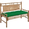 Image de vidaXL - Tuinbank - met - kussen - 120 - cm - bamboe