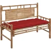 Image de vidaXL - Tuinbank - met - kussen - 120 - cm - bamboe