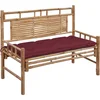 Image de vidaXL - Tuinbank - met - kussen - 120 - cm - bamboe