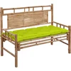 Image de vidaXL - Tuinbank - met - kussen - 120 - cm - bamboe
