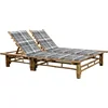 Image de vidaXL - Ligbed - 2-persoons - met - kussens - bamboe
