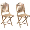 Image de vidaXL - Tuinstoelen - 2 - st - inklapbaar - met - kussens - bamboe