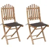 Image de vidaXL - Tuinstoelen - 2 - st - inklapbaar - met - kussens - bamboe