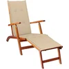 Image de vidaXL - Terrasstoel - met - voetensteun - en - kussen - massief - acaciahout