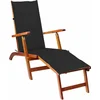 Image de vidaXL - Terrasstoel - met - voetensteun - en - kussen - massief - acaciahout