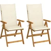 Image de vidaXL - Tuinstoelen - 2 - st - verstelbaar - met - kussens - massief - acaciahout