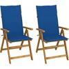 Image de vidaXL - Tuinstoelen - 2 - st - verstelbaar - met - kussens - massief - acaciahout