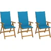 Image de vidaXL - Tuinstoelen - 3 - st - inklapbaar - met - kussens - massief - acaciahout