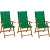 Image de vidaXL - Tuinstoelen - 3 - st - inklapbaar - met - kussens - massief - acaciahout