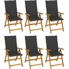Image de vidaXL - Tuinstoelen - 6 - st - inklapbaar - met - kussens - massief - acaciahout