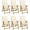 Image de vidaXL - Tuinstoelen - 6 - st - inklapbaar - met - kussens - massief - acaciahout