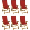 Image de vidaXL - Tuinstoelen - 6 - st - inklapbaar - met - kussens - massief - acaciahout