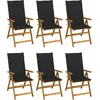 Image de vidaXL - Tuinstoelen - 6 - st - inklapbaar - met - kussens - massief - acaciahout