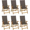 Image de vidaXL - Tuinstoelen - 6 - st - inklapbaar - met - kussens - massief - acaciahout