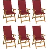 Image de vidaXL - Tuinstoelen - 6 - st - inklapbaar - met - kussens - massief - acaciahout