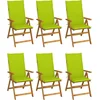 Image de vidaXL - Tuinstoelen - 6 - st - inklapbaar - met - kussens - massief - acaciahout