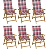 Image de vidaXL - Tuinstoelen - 6 - st - inklapbaar - met - kussens - massief - acaciahout