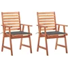 Image de vidaXL - Tuinstoelen - 2 - st - met - kussens - massief - acaciahout