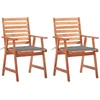 Image de vidaXL - Tuinstoelen - 2 - st - met - kussens - massief - acaciahout