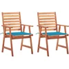 Image de vidaXL - Tuinstoelen - 2 - st - met - kussens - massief - acaciahout