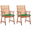 Image de vidaXL - Tuinstoelen - 2 - st - met - kussens - massief - acaciahout