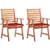 Image de vidaXL - Tuinstoelen - 2 - st - met - kussens - massief - acaciahout