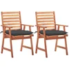 Image de vidaXL - Tuinstoelen - 2 - st - met - kussens - massief - acaciahout