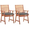Image de vidaXL - Tuinstoelen - 2 - st - met - kussens - massief - acaciahout
