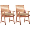 Image de vidaXL - Tuinstoelen - 2 - st - met - kussens - massief - acaciahout