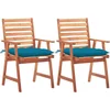 Image de vidaXL - Tuinstoelen - 2 - st - met - kussens - massief - acaciahout