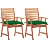 Image de vidaXL - Tuinstoelen - 2 - st - met - kussens - massief - acaciahout