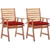 Image de vidaXL - Tuinstoelen - 2 - st - met - kussens - massief - acaciahout