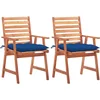 Image de vidaXL - Tuinstoelen - 2 - st - met - kussens - massief - acaciahout