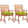 Image de vidaXL - Tuinstoelen - 2 - st - met - kussens - massief - acaciahout