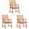 Image de vidaXL - Tuinstoelen - 3 - st - met - kussens - massief - acaciahout