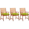 Image de vidaXL - Tuinstoelen - 3 - st - met - kussens - massief - acaciahout