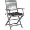 Image de vidaXL - Tuinstoelen - 2 - st - inklapbaar - met - kussens - massief - acaciahout