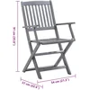 Image de vidaXL - Tuinstoelen - 4 - st - inklapbaar - met - kussens - massief - acaciahout