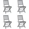 Image de vidaXL - Tuinstoelen - 4 - st - inklapbaar - met - kussens - massief - acaciahout
