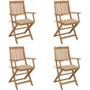 Image de vidaXL - Tuinstoelen - 4 - st - inklapbaar - met - kussens - massief - acaciahout