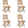 Image de vidaXL - Tuinstoelen - 4 - st - inklapbaar - met - kussens - massief - acaciahout