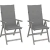 Image de vidaXL - Tuinstoelen - 2 - st - verstelbaar - met - kussens - massief - acaciahout