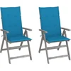 Image de vidaXL - Tuinstoelen - 2 - st - verstelbaar - met - kussens - massief - acaciahout