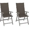 Image de vidaXL - Tuinstoelen - 2 - st - verstelbaar - met - kussens - massief - acaciahout