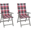 Image de vidaXL - Tuinstoelen - 2 - st - verstelbaar - met - kussens - massief - acaciahout