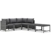 Image de vidaXL - 6-delige - Loungeset - met - kussens - poly - rattan - grijs