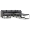 Image de vidaXL - 7-delige - Loungeset - met - kussens - poly - rattan - grijs