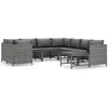 Image de vidaXL - 9-delige - Loungeset - met - kussens - poly - rattan - grijs