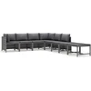 Image de vidaXL - 8-delige - Loungeset - met - kussens - poly - rattan - grijs